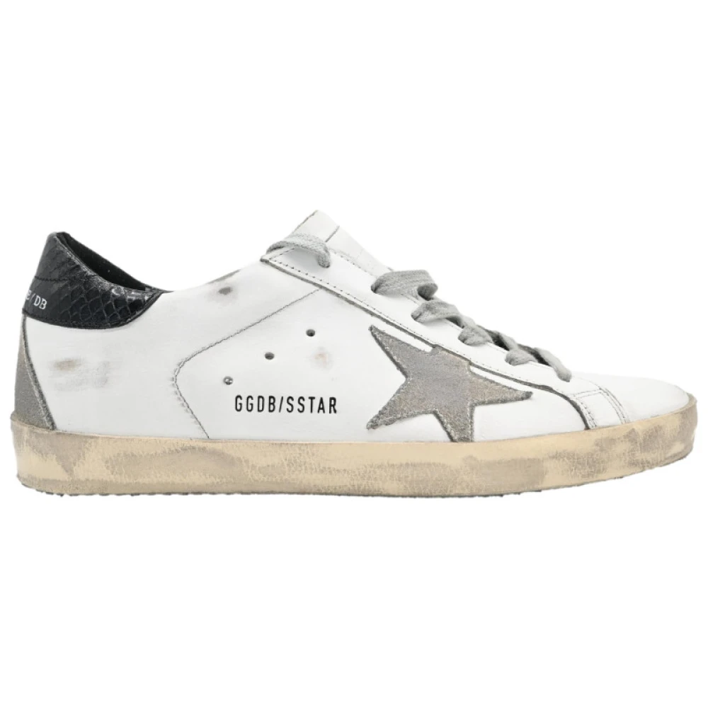 Golden Goose Superstar Vit Läder Grå Sneakers White, Dam