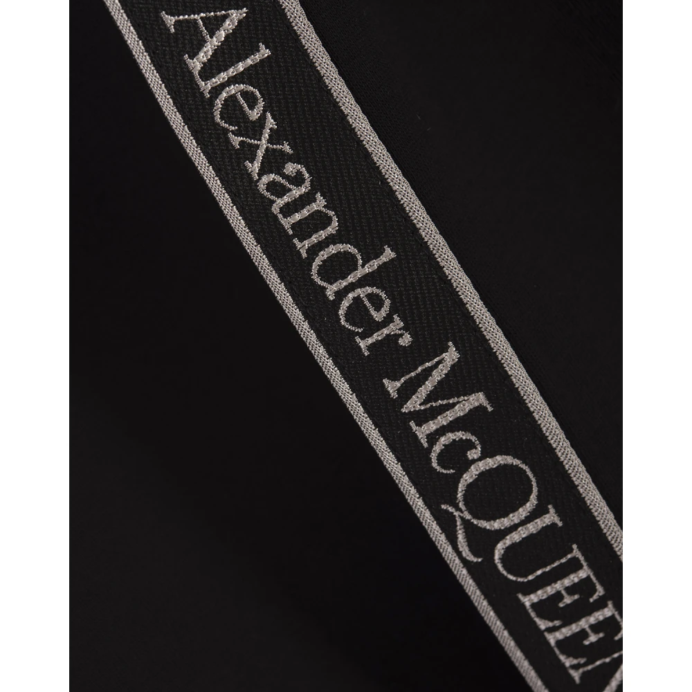 alexander mcqueen Zwart Logo Tape Crew-neck T-shirt Black Heren
