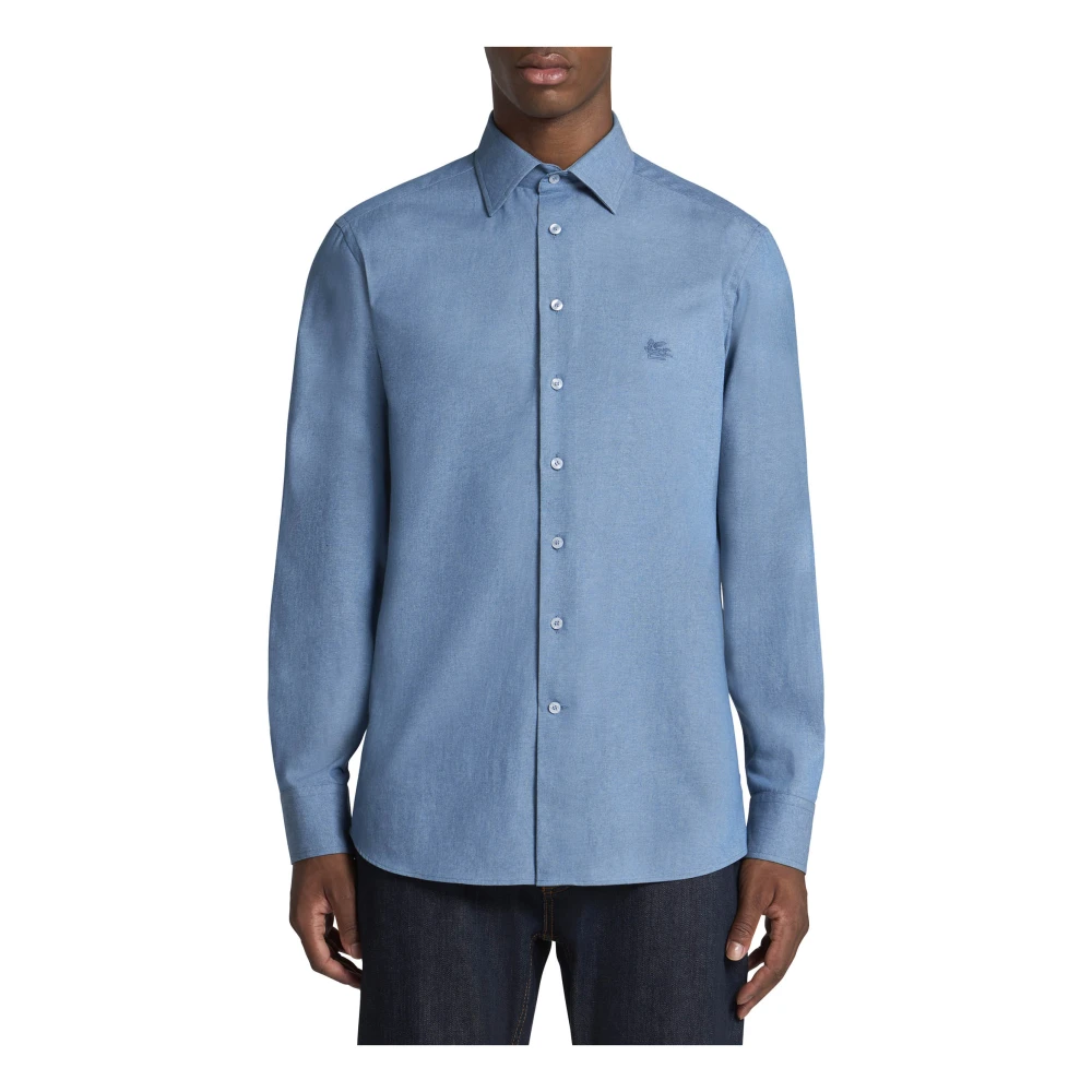 ETRO Heldere Blauwe Overhemd Elegante Stijl Blue Heren