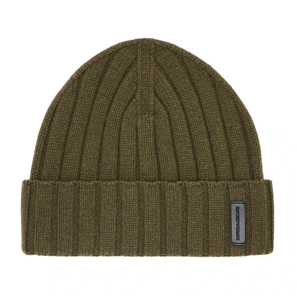 Emporio Armani Hombre Verde - Gorro De Punto Acanalado De Lana Y Cachemira - Accessories - L