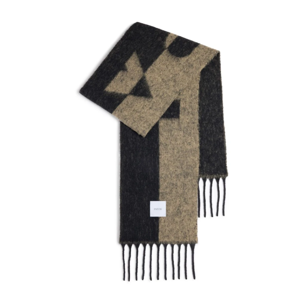 Patou Alpaca Wol Sjaal in Zwart Black Dames