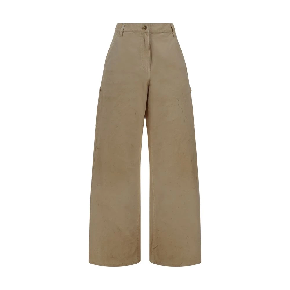 Golden Goose Katoenen Werkbroek met Zakken Beige Dames