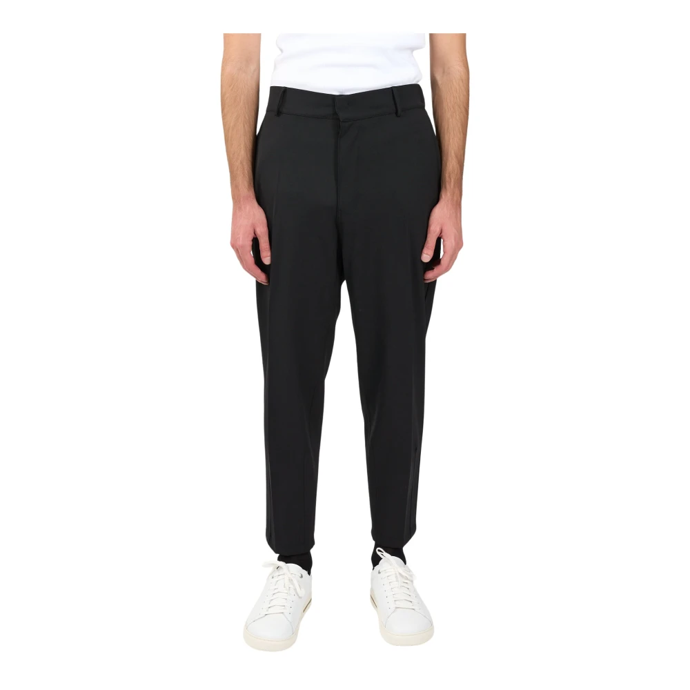 Mauro Grifoni Wollen broek met elastische taille Black Heren