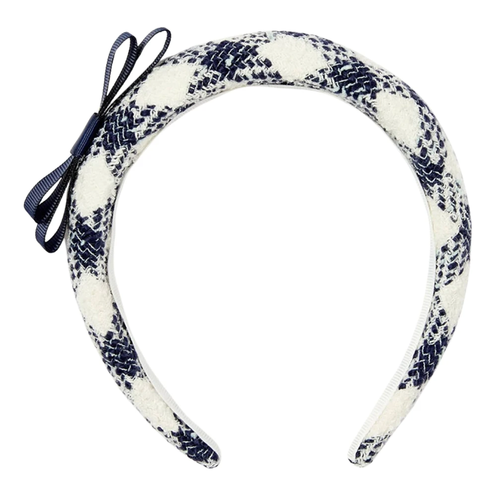 Self Portrait Women's Check Bouclé Headband