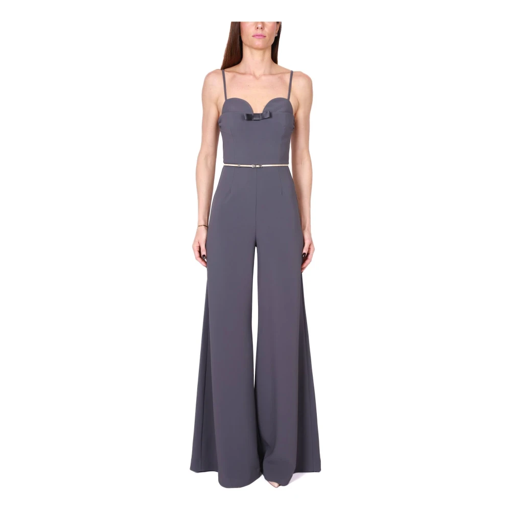 Elisabetta Franchi Elegante jumpsuit met dunne bandjes in grijs Gray Dames
