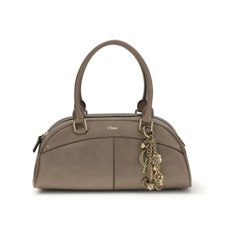 Chloé , Handbags, Female, Gray, One Size, Calf Leather Bos Taurus Handbag