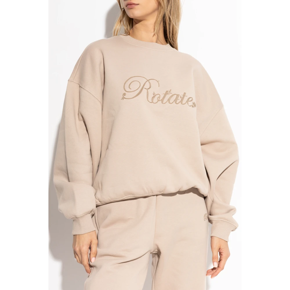 Rotate Birger Christensen Sweatshirt met Logo Beige Dames