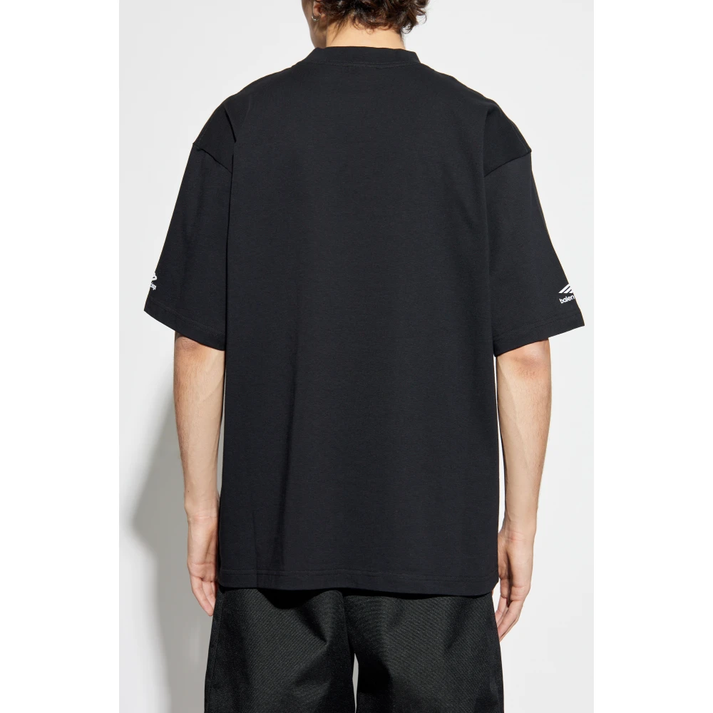 Balenciaga T-shirt uit de Skiwear collectie Black Heren