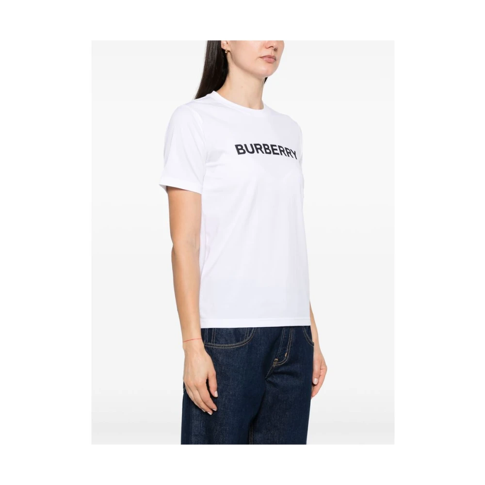Burberry Logo Print Crew Neck T-shirt White Dames