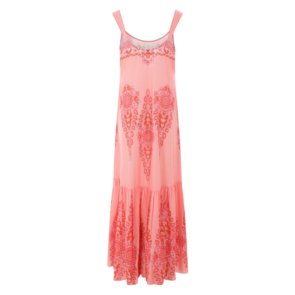 ETRO Roze Jurk met Wijd Uitlopende Zoom Pink Dames