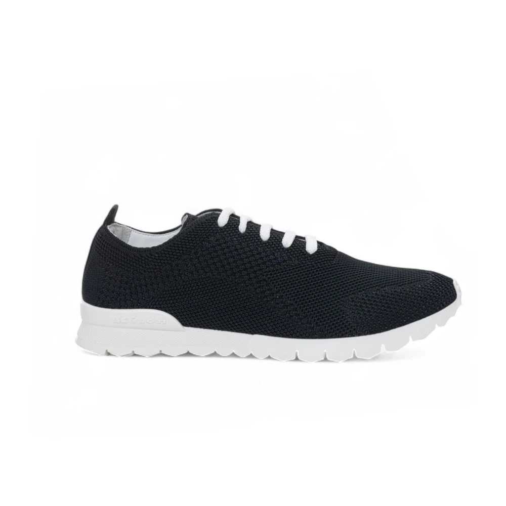 Kiton Canvas Sneaker met Non-Slip Sole Grip Heren Schoenen Zwart