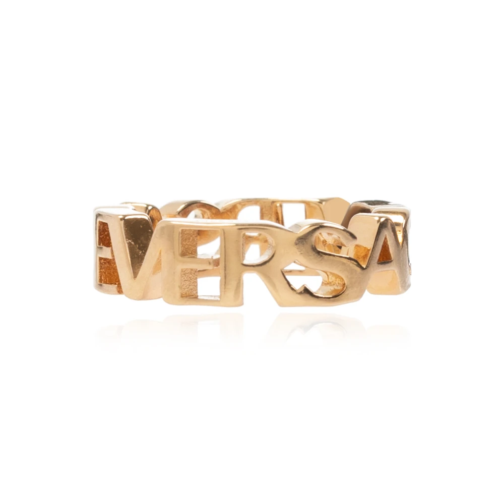 Versace Vrouw Geel Accessoires Dames, 50 Mm, Ring Met Logo