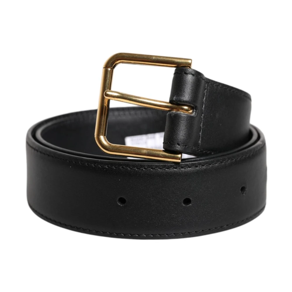 Dolce & Gabbana Women's Black Luxury Leather Belt With Metal Buckle