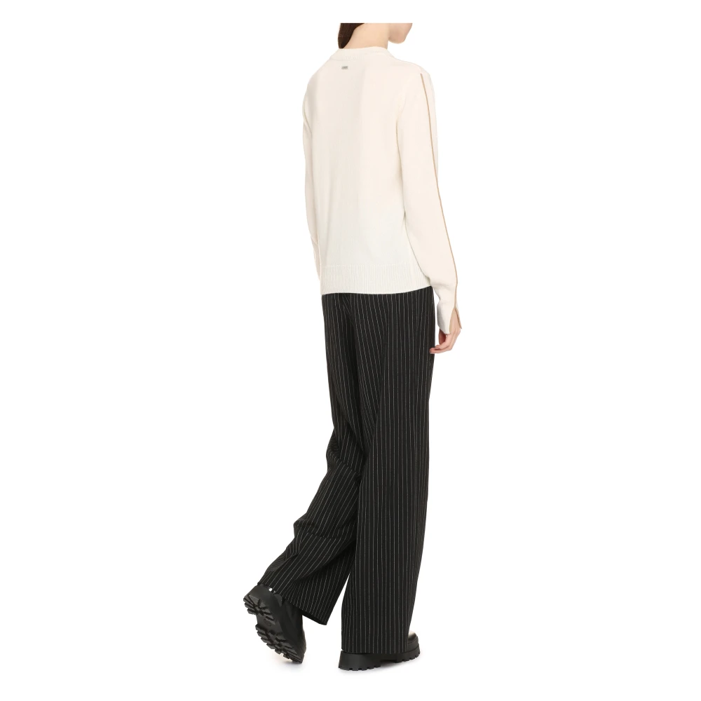 Hugo Boss Kasjmiertrui met Ribgebreide Randen Beige Dames