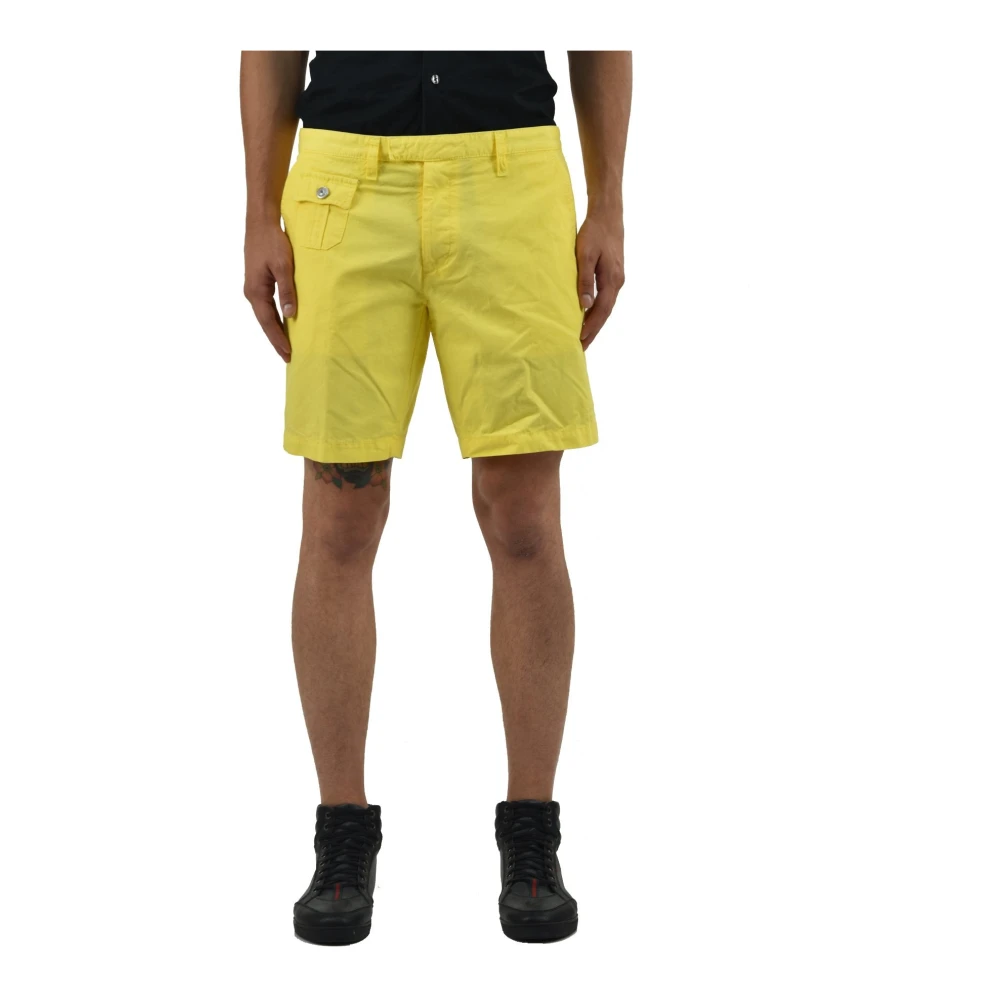 Gule Bomull Herre Bermuda Shorts