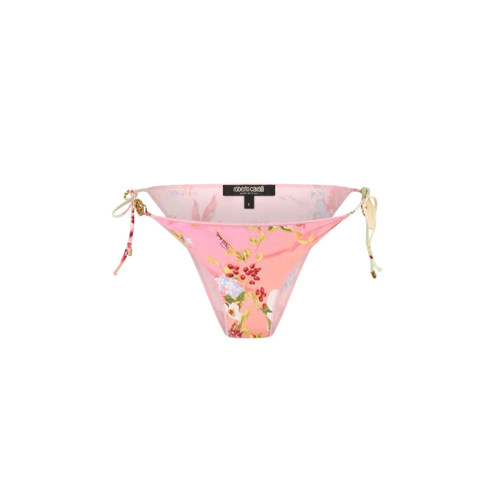 Roberto Cavalli Women's Pink Bikinis, S, Miami Flowers Print Bikini Bottom