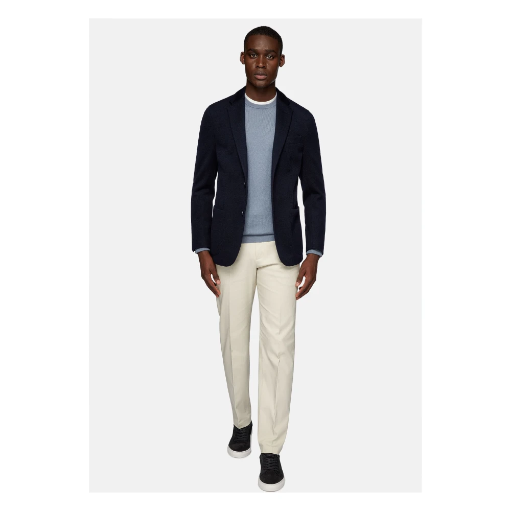 Boggi Milano Wollen Jersey Blazer Stijl Bari Blue Heren