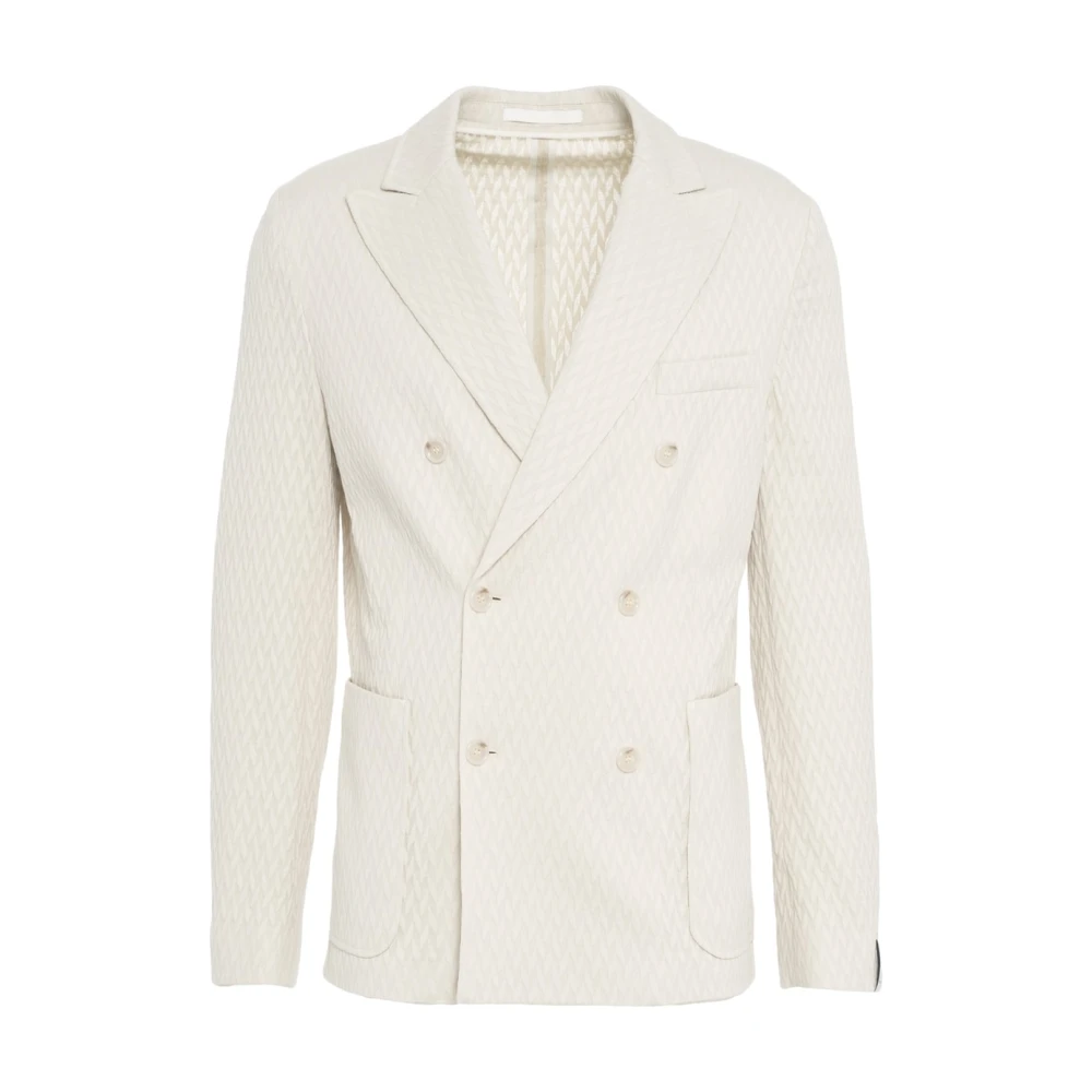 Paolo Pecora Beige Chevron Blazer voor Mannen Beige Heren
