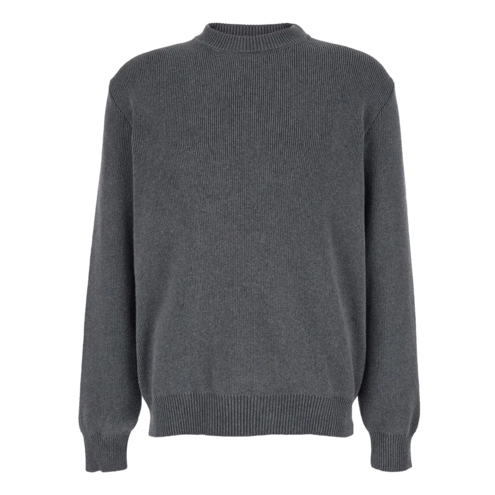 Golden Goose Men's Gray Round-Neck Knitwear, M, Crew Neck Jumper