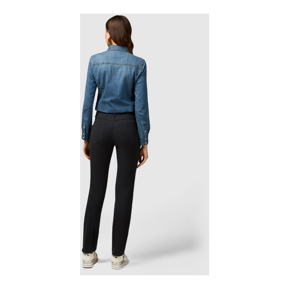 Oltre Tencel Blend Regular Fit Broek Blue Dames