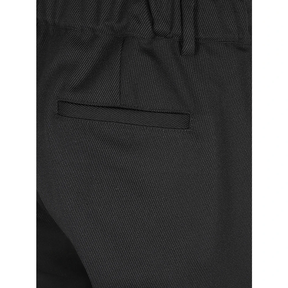 Mauro Grifoni Zwarte wollen broek met elastiek achteraan Black Heren