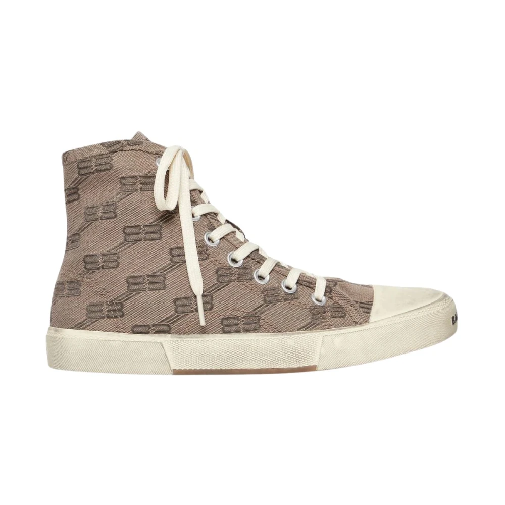 Balenciaga Monogram Logo Hi-Top Sneakers Brown, Herr