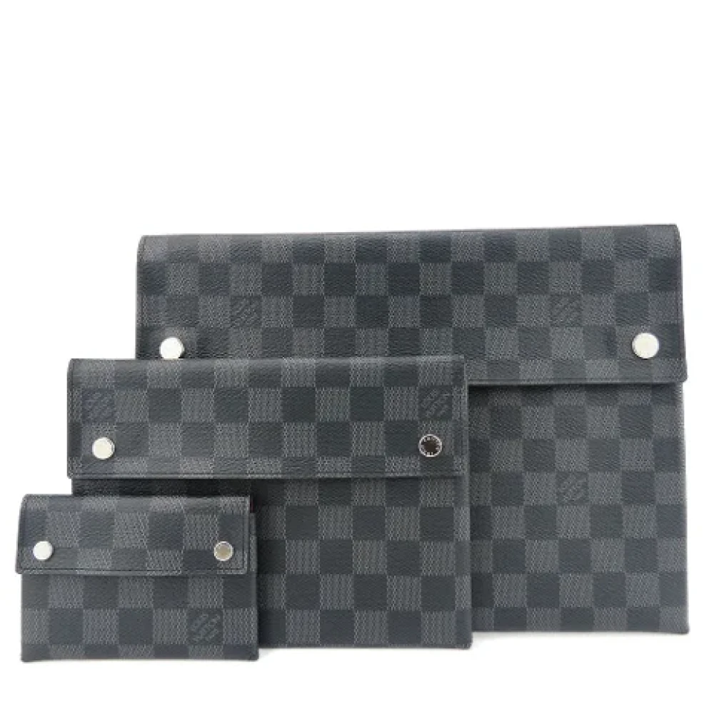 Louis Vuitton Vintage Pre-owned Canvas clutches Gray Heren