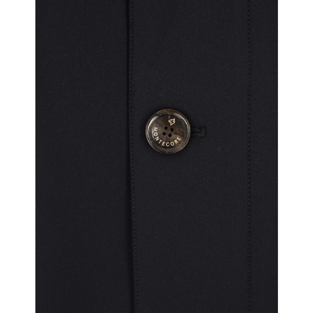 Montecore Blauwe wollen parka met afneembare capuchon Blue Heren