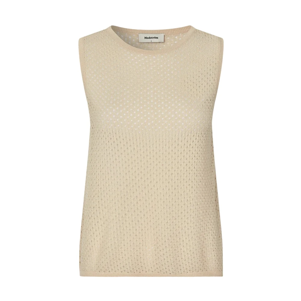 Modström Gestoft Breisel Top met Opengewerkte Details Beige Dames