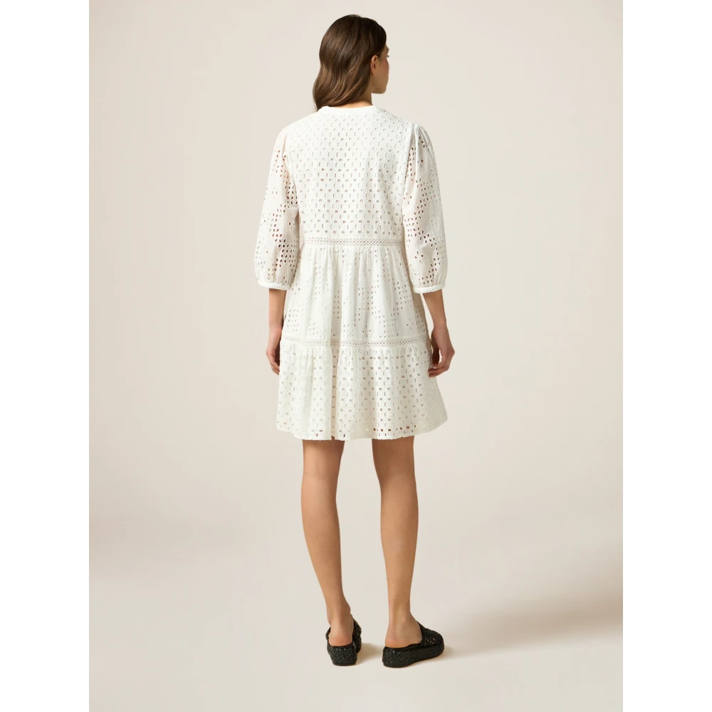 Oltre Korte Kantoverhemdjurk White Dames