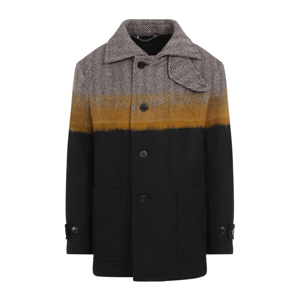 Dries Van Noten Luxe Bruine Wollen Jas Brown Heren