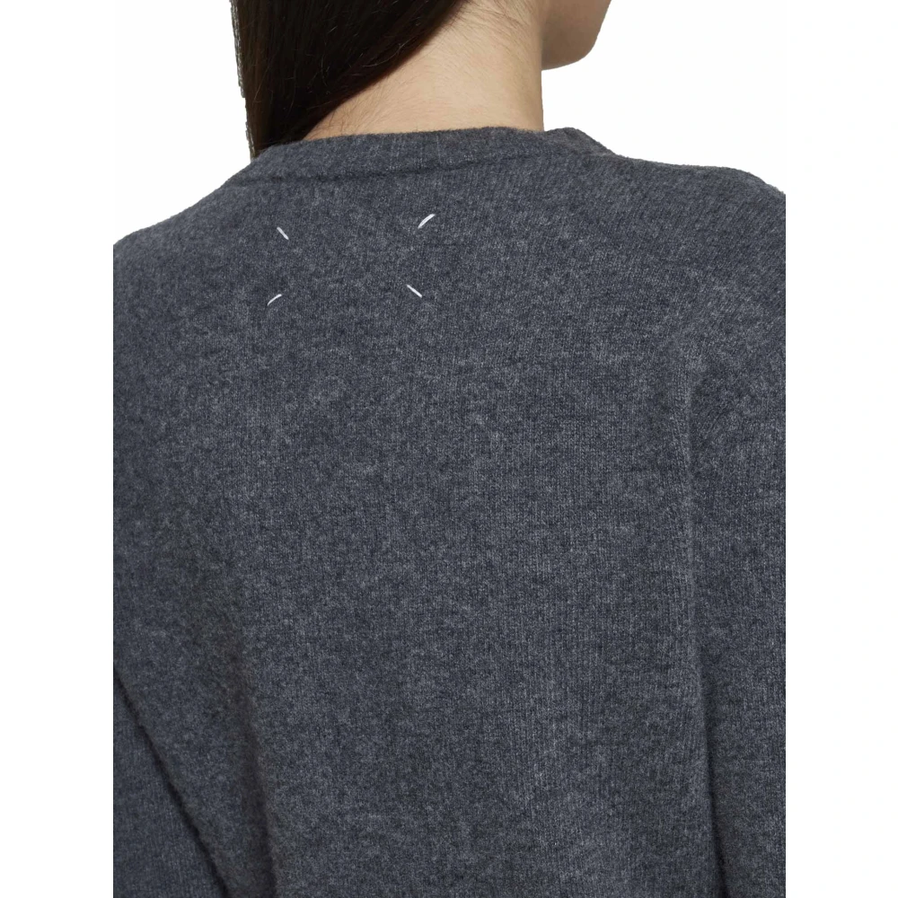 Maison Margiela Grijze Wol Vest Sweaters Black Dames