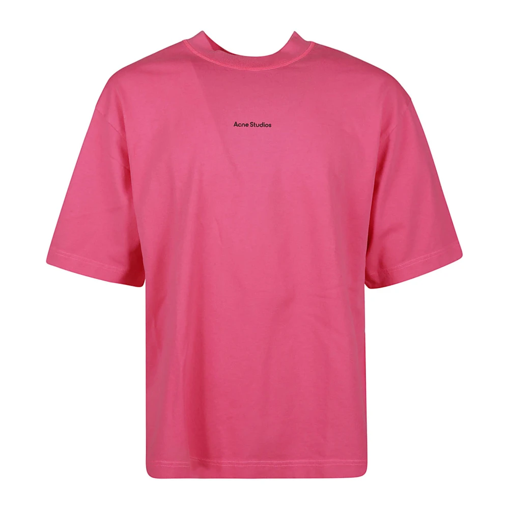 Acne Studios Fluorescerend Roze Katoenen T-Shirt Pink Heren