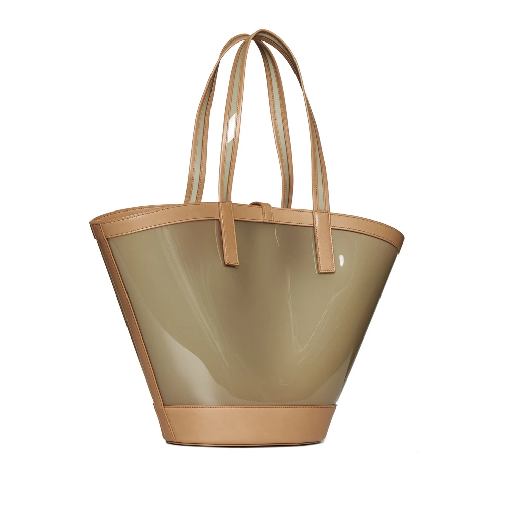 Saint Laurent Panier Medium Tas Beige Dames