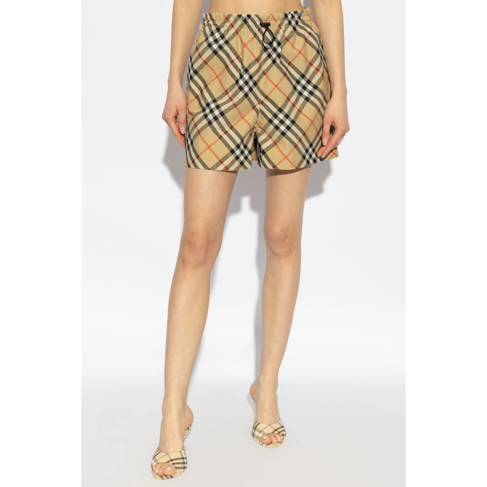Burberry Shorts met ruitpatroon Beige Dames