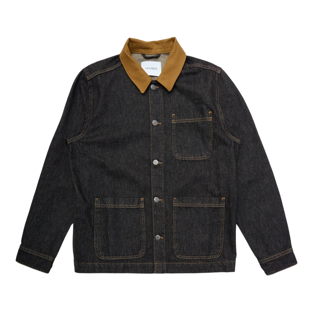 Les Deux Men's Black Denim Overshirt Layton Style - Denim Jackets - Xl - Jackets