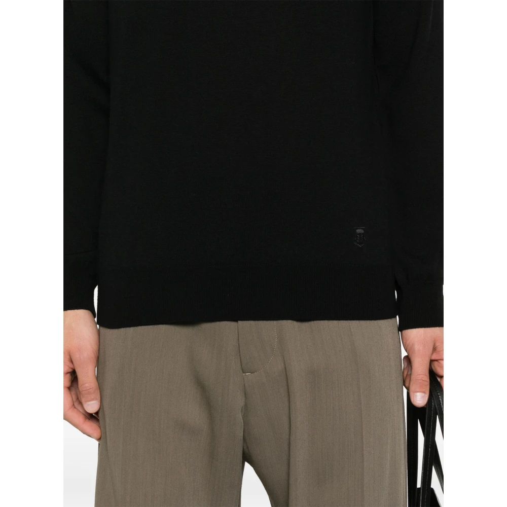 Corneliani Wollen Rollneck Sweater Black Heren
