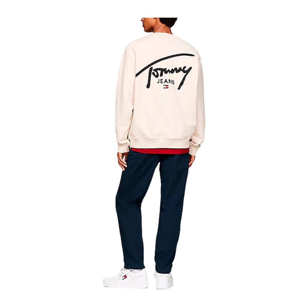 Tommy Hilfiger Grafische Logo Sweater Beige Heren