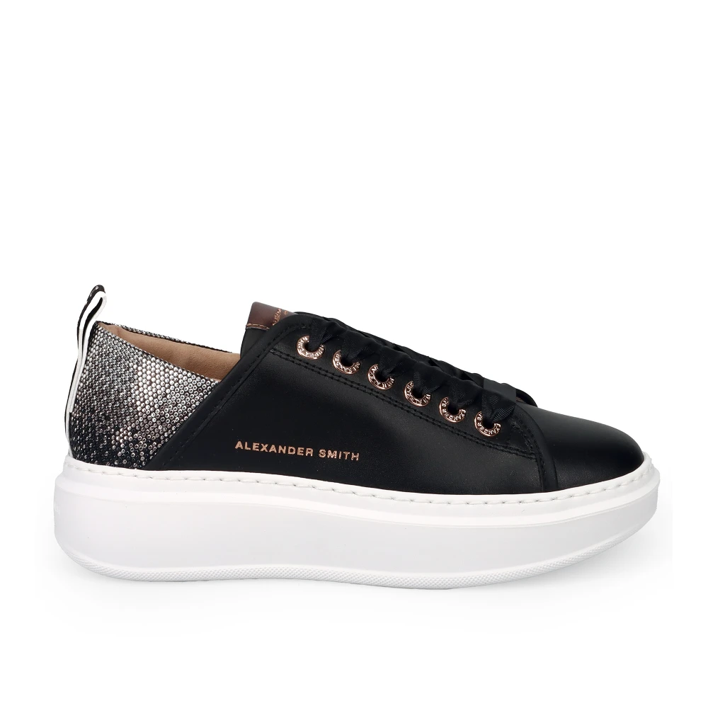 Alexander Smith Wembley Zwarte Leren Sneakers Dames Schoenen