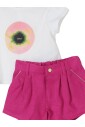 ensemble-t-shirt-blanc-et-short-fuchsia