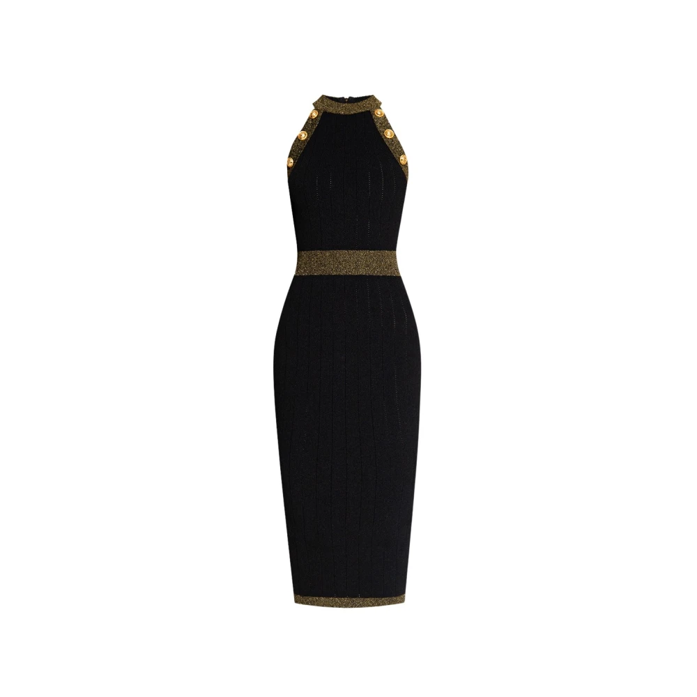 Balmain Women's Black Sleeveless Dress - Midi Dresses - Xs - Dresses