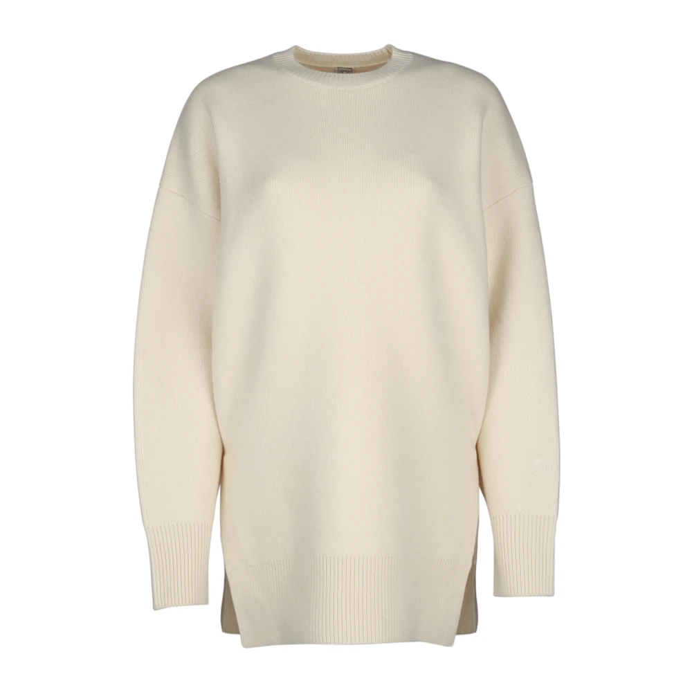 TotêMe Dubbelgebreide Pullover Sweater Beige Dames