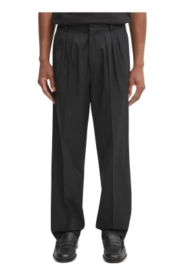 Weave Pleated Tailored Pants