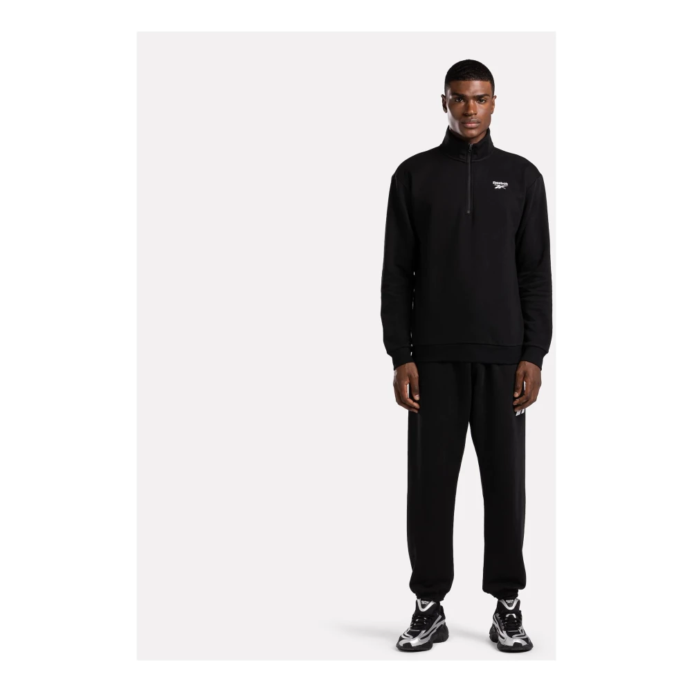 Reebok Kwart Zip Linkerborst Jas Black Heren