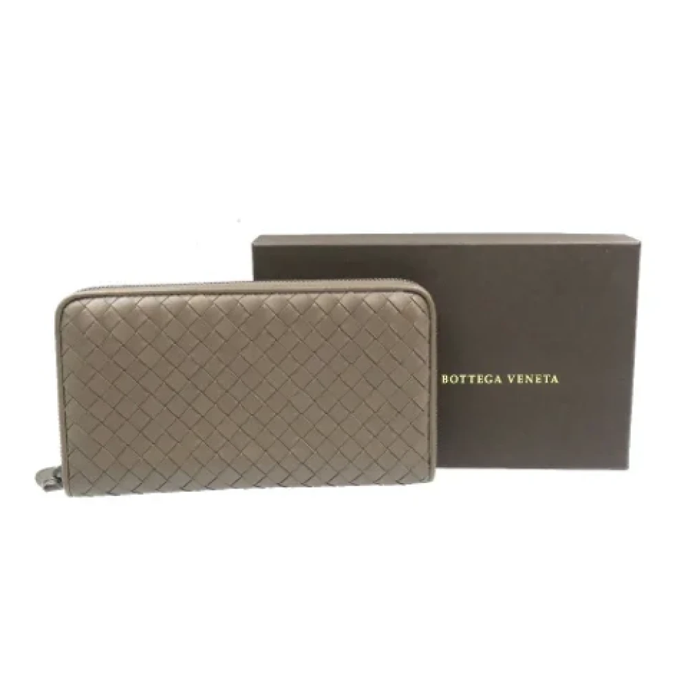 Bottega Veneta Vintage Pre-owned Fabric wallets Brown Unisex