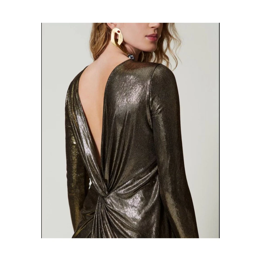 Twinset Gouden Folie Blouse met 3D-effect Yellow Dames
