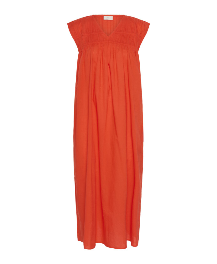 robe-simple-avec-col-en-v-et-epaules-froncees