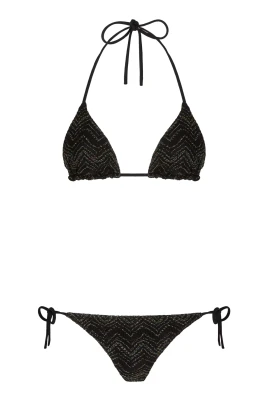 Svart Chevron Bikini Set