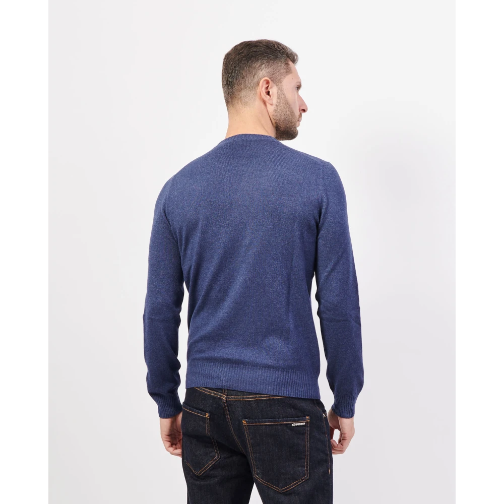 Gran Sasso Blauwe Alpaca Cashmere Trui Blue Heren
