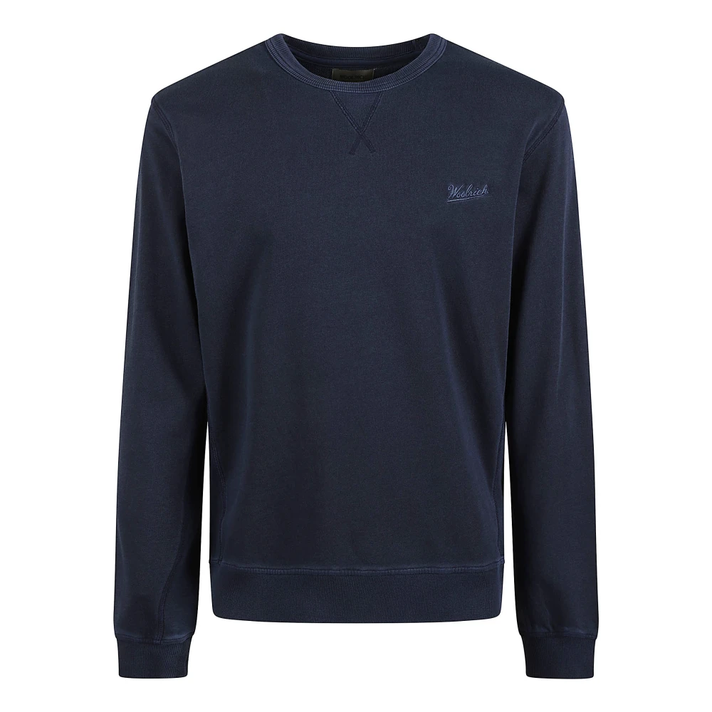 Woolrich Blauwe Katoenen Crewneck Sweater Blue Heren